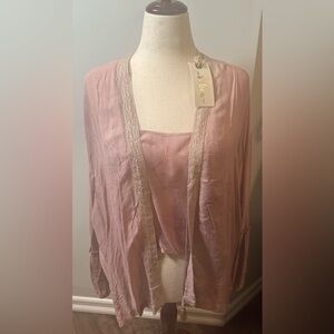 Loom 2-Piece Set open-front duster cardigan & Tank